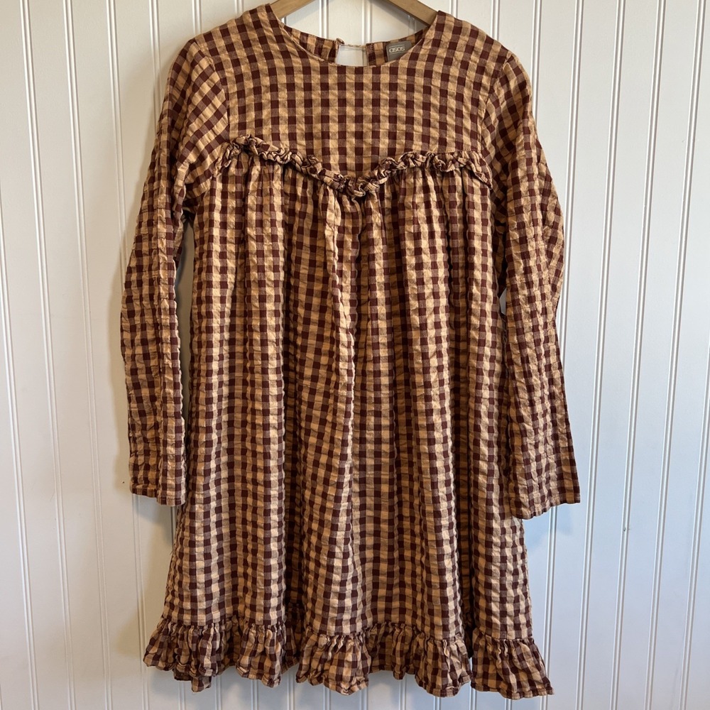 ASOS Dress Women Size 4 Checkered ruffle‎ prairie girl farm cottage core